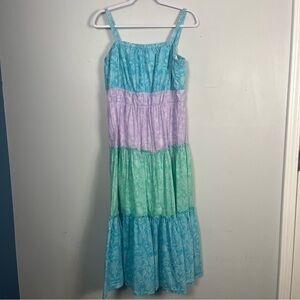 Andrew Marc Marc New York Multi color tiered maxi dress size large